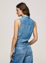 žene traper redovna košulja bez rukava Pepe Jeans JZ8H368 - Slika 4
