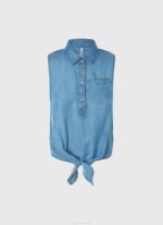 žene traper redovna košulja bez rukava Pepe Jeans JZ8H368 - Slika 5