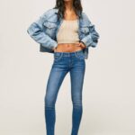 žene traper soho uske traperice srednje visine Pepe Jeans JZ8H48