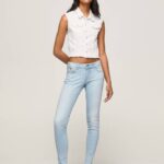 žene traper soho uske traperice srednje visine Pepe Jeans JZ8H53