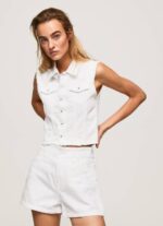 žene traper traper prsluk s izvezenim cvjetovima Pepe Jeans JZ8H130 - Slika 3
