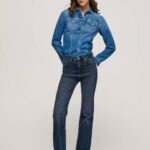 žene traper willa lepršave traperice visokog struka Pepe Jeans JZ8H61