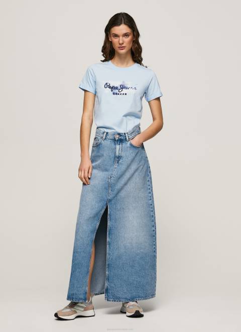 žene zaljev pamučna majica s gradijentnim logotipom Pepe Jeans JZ8H422 - Slika 2