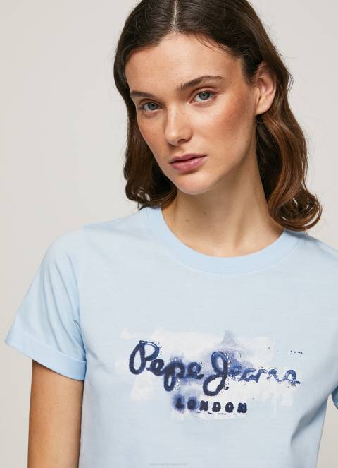 žene zaljev pamučna majica s gradijentnim logotipom Pepe Jeans JZ8H422 - Slika 3