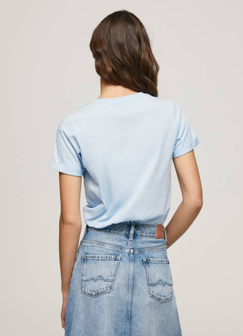 žene zaljev pamučna majica s gradijentnim logotipom Pepe Jeans JZ8H422 - Slika 4