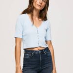 žene zaljev rebrasta kardigan košulja Pepe Jeans JZ8H408